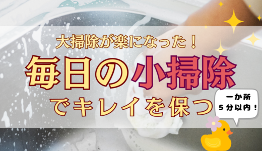 大掃除が楽になった！毎日の小掃除（一箇所５分以内）でキレイを保つ